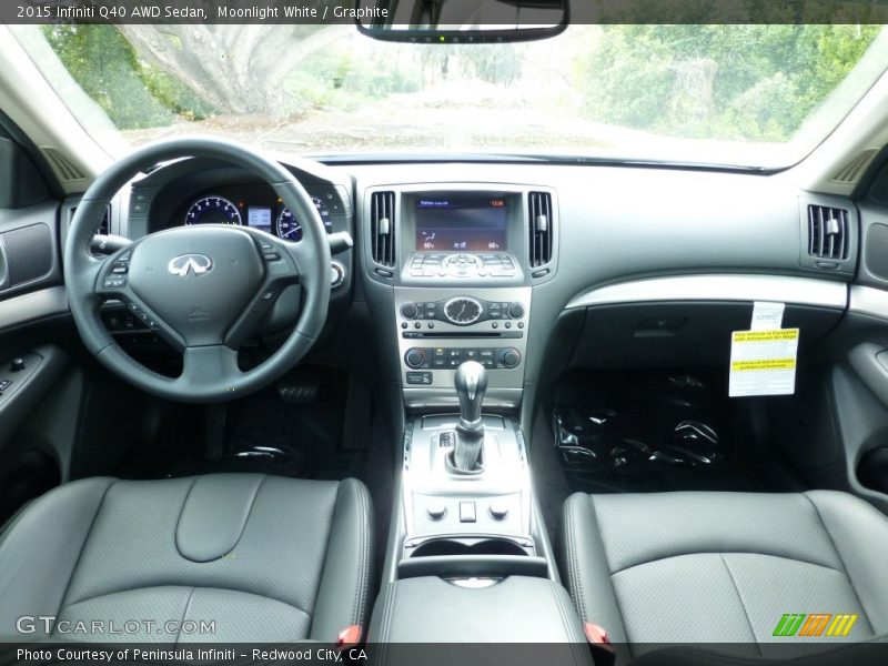 Moonlight White / Graphite 2015 Infiniti Q40 AWD Sedan