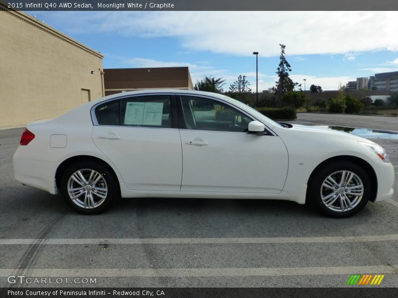 Moonlight White / Graphite 2015 Infiniti Q40 AWD Sedan