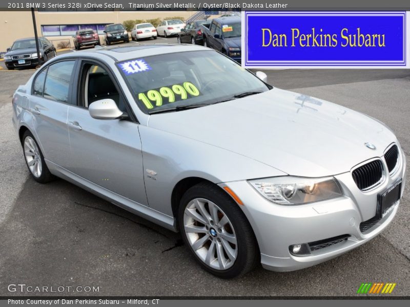 Titanium Silver Metallic / Oyster/Black Dakota Leather 2011 BMW 3 Series 328i xDrive Sedan