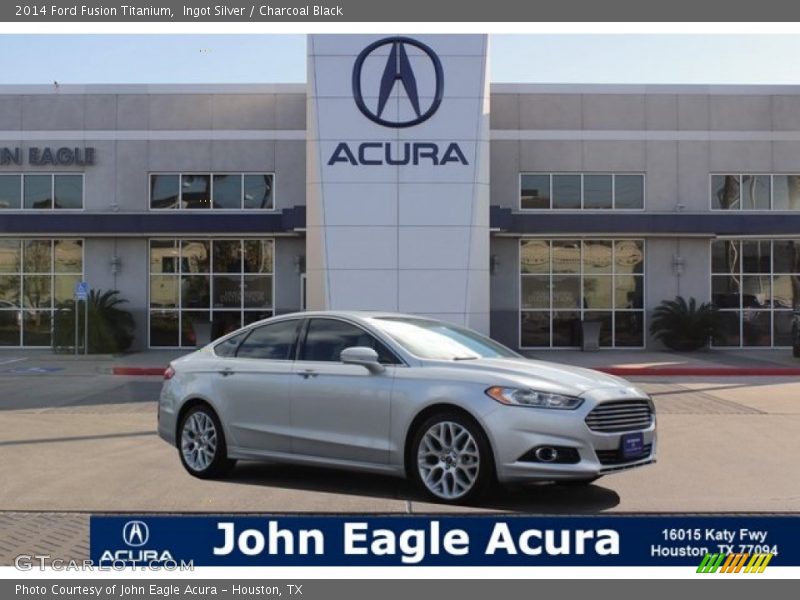 Ingot Silver / Charcoal Black 2014 Ford Fusion Titanium