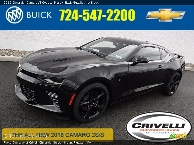 Mosaic Black Metallic / Jet Black 2016 Chevrolet Camaro SS Coupe
