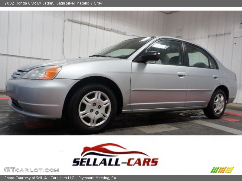 Satin Silver Metallic / Gray 2002 Honda Civic LX Sedan