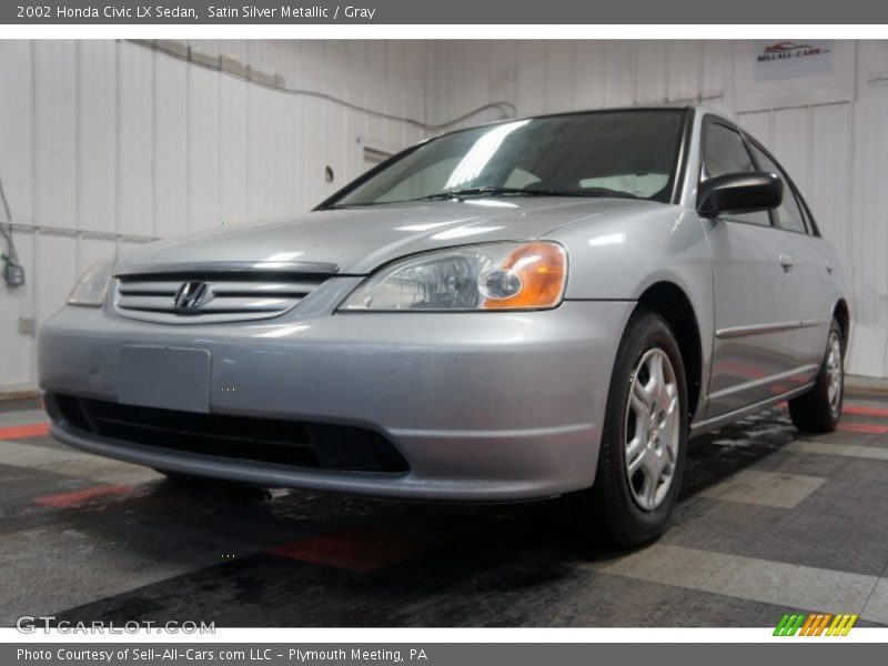 Satin Silver Metallic / Gray 2002 Honda Civic LX Sedan