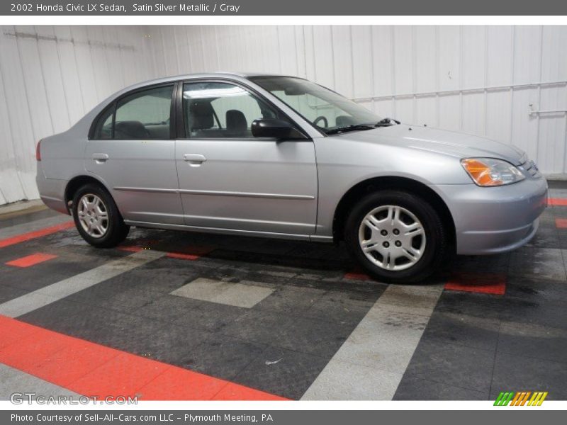 Satin Silver Metallic / Gray 2002 Honda Civic LX Sedan