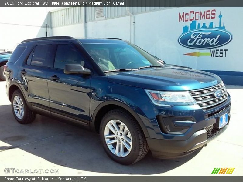 Blue Jeans Metallic / Medium Light Camel 2016 Ford Explorer FWD