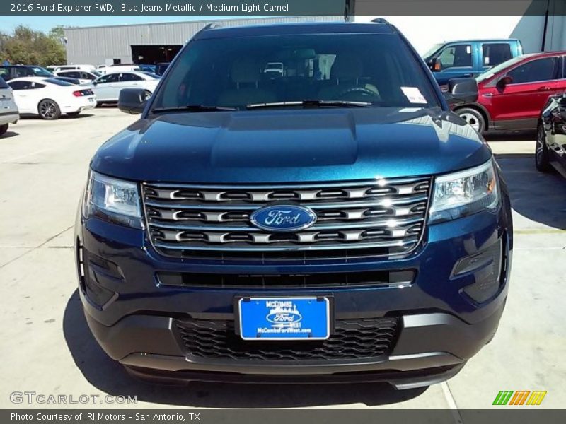 Blue Jeans Metallic / Medium Light Camel 2016 Ford Explorer FWD