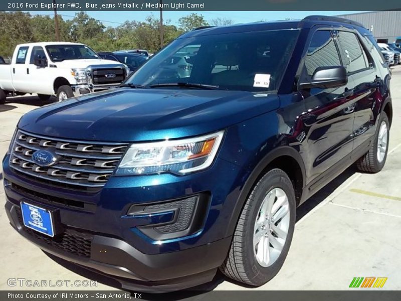 Blue Jeans Metallic / Medium Light Camel 2016 Ford Explorer FWD