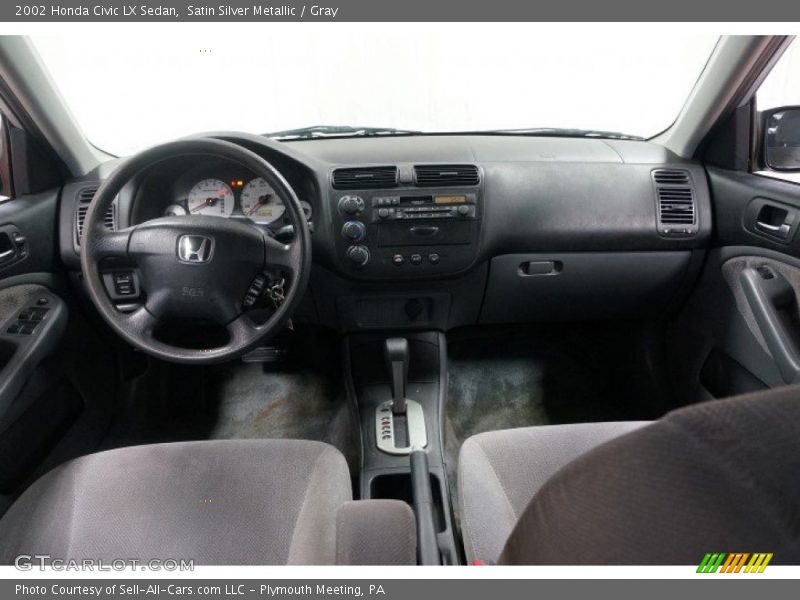 Satin Silver Metallic / Gray 2002 Honda Civic LX Sedan