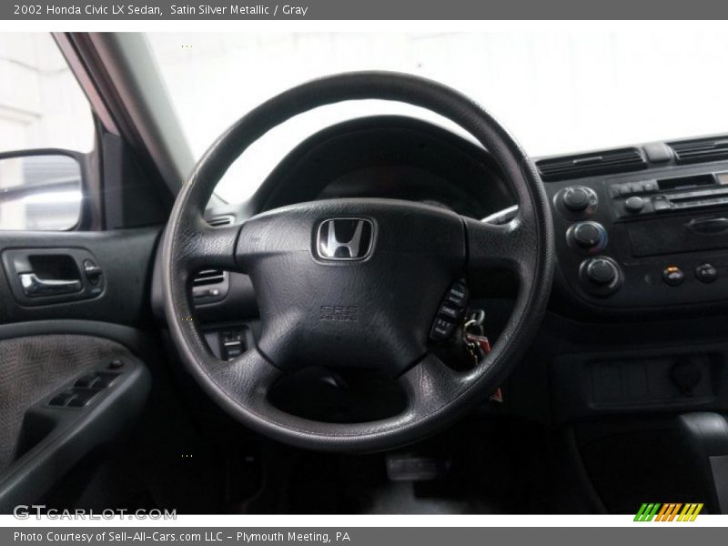 Satin Silver Metallic / Gray 2002 Honda Civic LX Sedan
