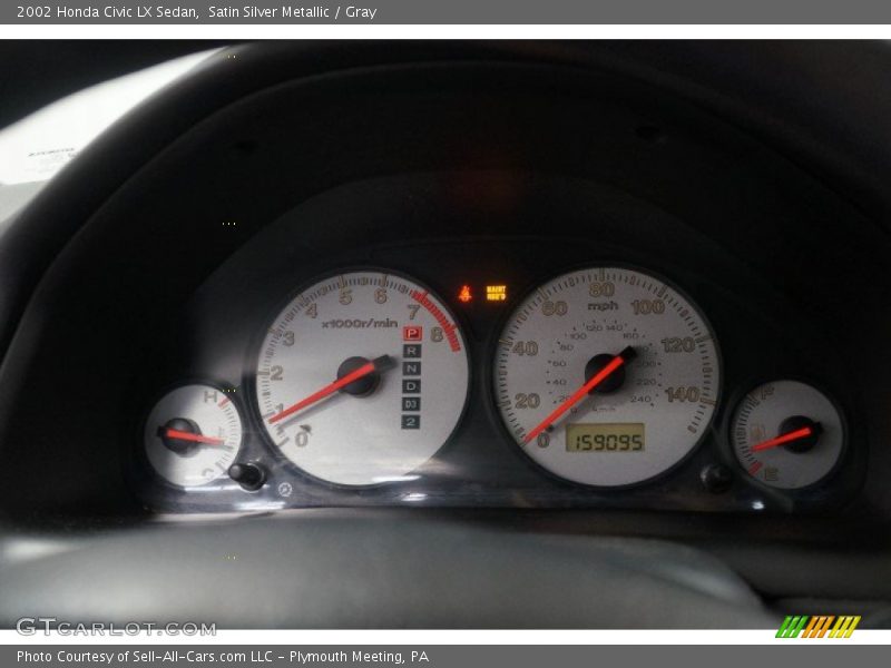 Satin Silver Metallic / Gray 2002 Honda Civic LX Sedan