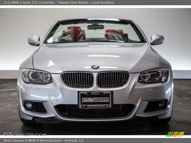 Titanium Silver Metallic / Coral Red/Black 2013 BMW 3 Series 335i Convertible