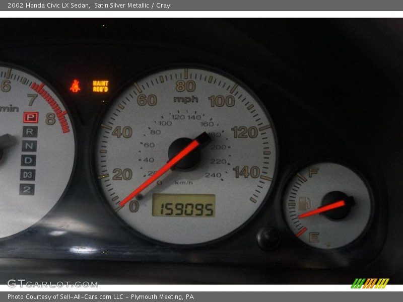 Satin Silver Metallic / Gray 2002 Honda Civic LX Sedan