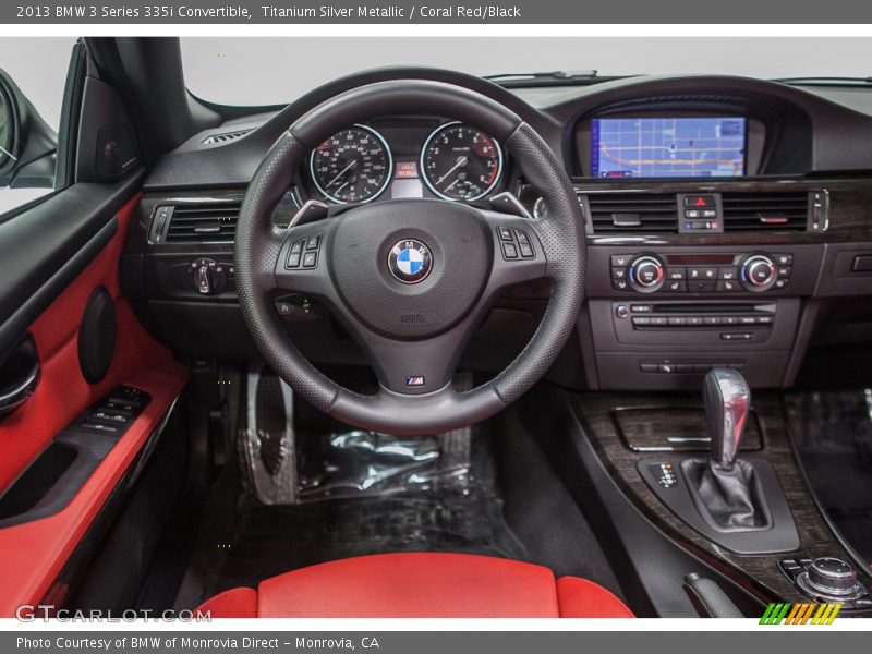 Titanium Silver Metallic / Coral Red/Black 2013 BMW 3 Series 335i Convertible