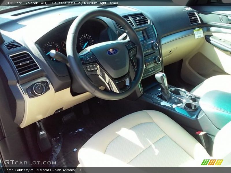 Blue Jeans Metallic / Medium Light Camel 2016 Ford Explorer FWD