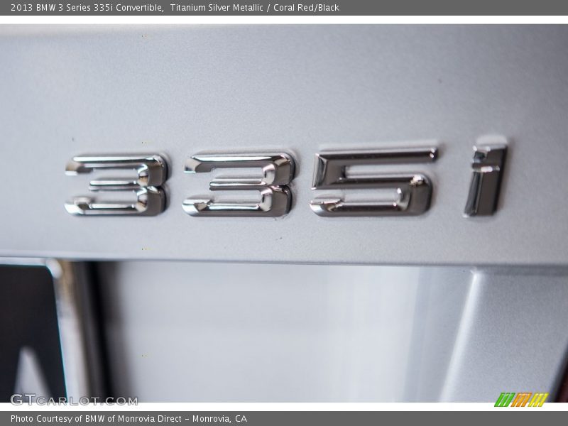 Titanium Silver Metallic / Coral Red/Black 2013 BMW 3 Series 335i Convertible