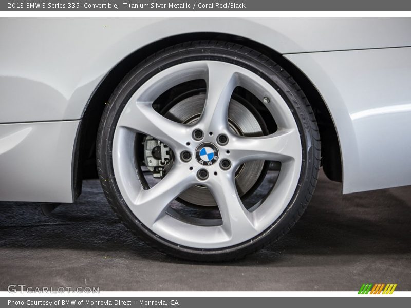 Titanium Silver Metallic / Coral Red/Black 2013 BMW 3 Series 335i Convertible