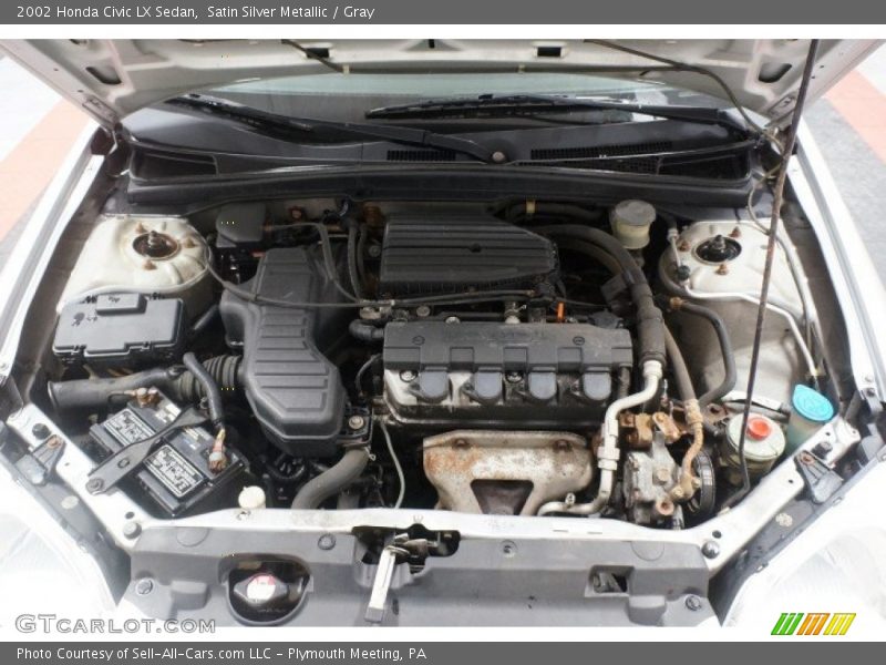 Satin Silver Metallic / Gray 2002 Honda Civic LX Sedan