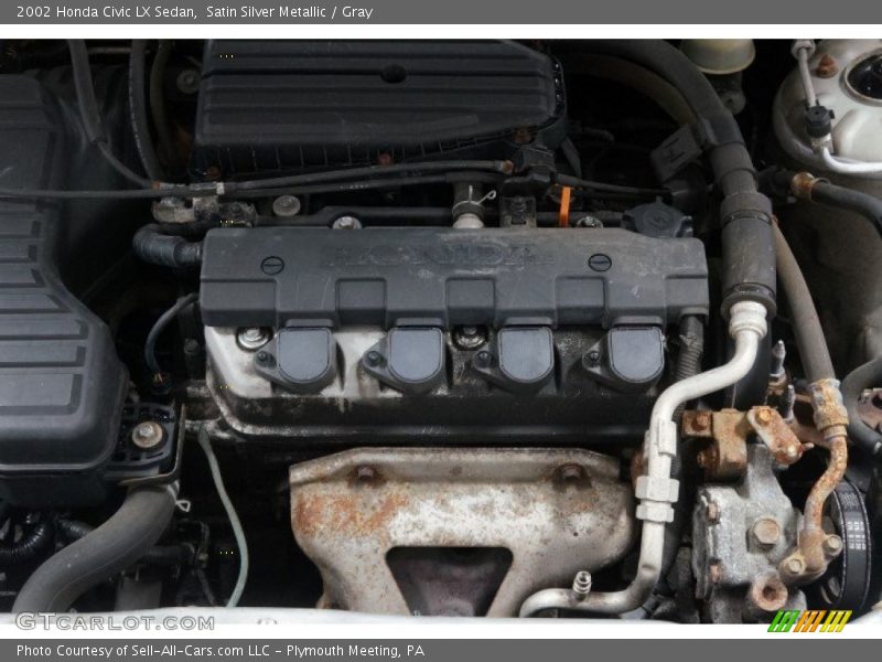 Satin Silver Metallic / Gray 2002 Honda Civic LX Sedan