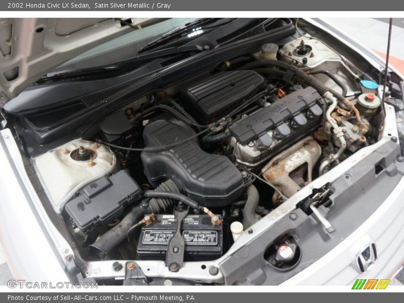 Satin Silver Metallic / Gray 2002 Honda Civic LX Sedan