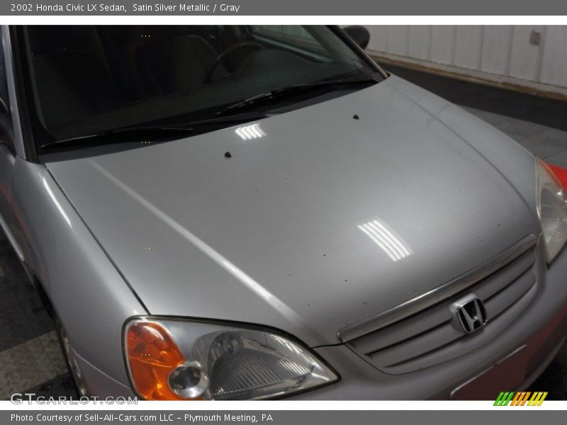 Satin Silver Metallic / Gray 2002 Honda Civic LX Sedan