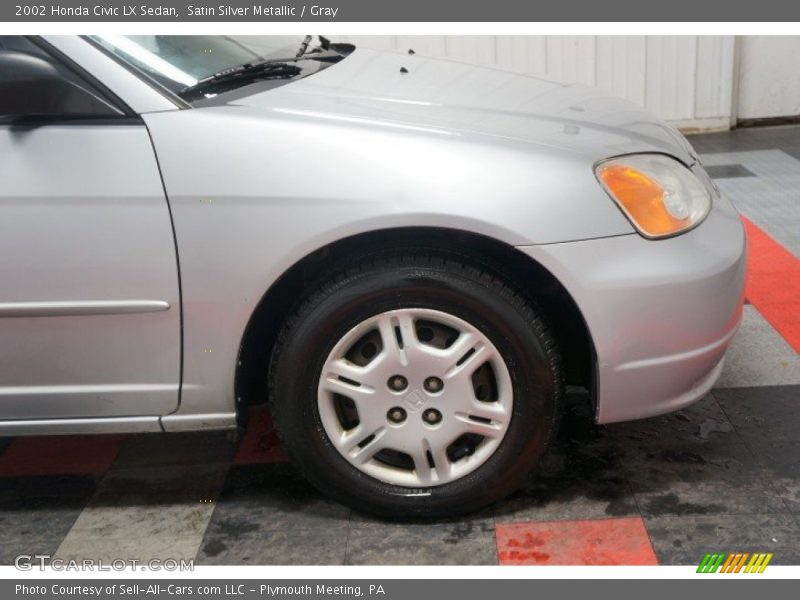Satin Silver Metallic / Gray 2002 Honda Civic LX Sedan