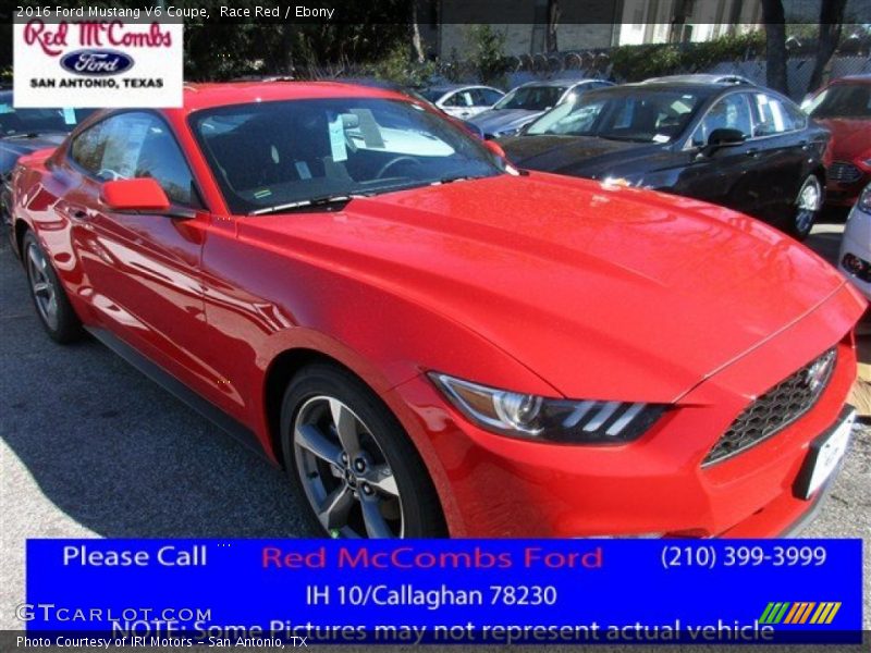 Race Red / Ebony 2016 Ford Mustang V6 Coupe