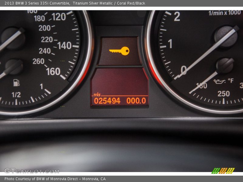 Titanium Silver Metallic / Coral Red/Black 2013 BMW 3 Series 335i Convertible