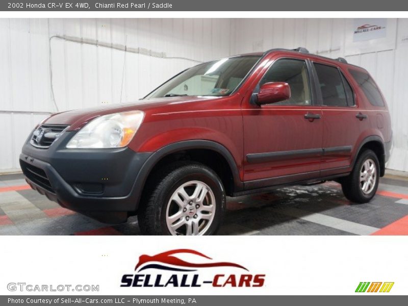 Chianti Red Pearl / Saddle 2002 Honda CR-V EX 4WD