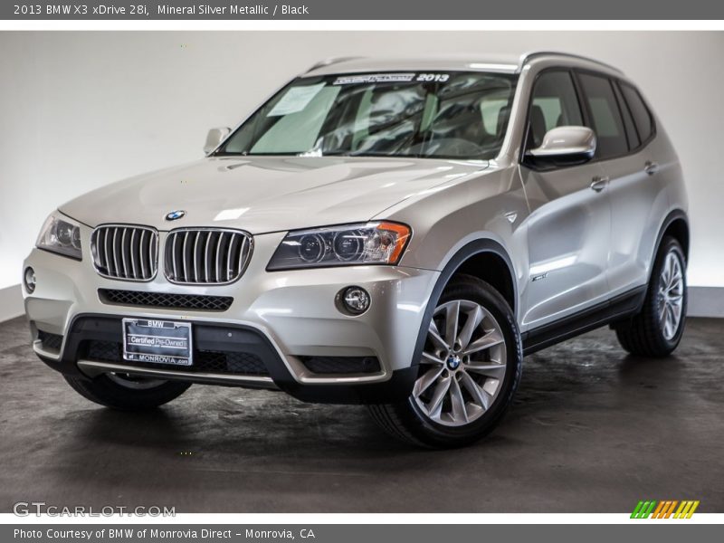 Mineral Silver Metallic / Black 2013 BMW X3 xDrive 28i