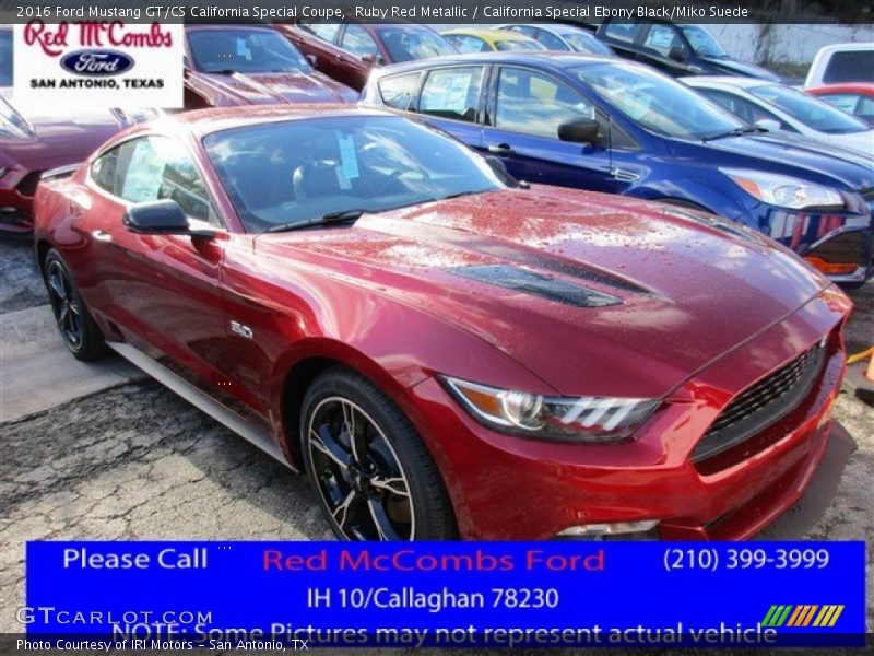 Ruby Red Metallic / California Special Ebony Black/Miko Suede 2016 Ford Mustang GT/CS California Special Coupe