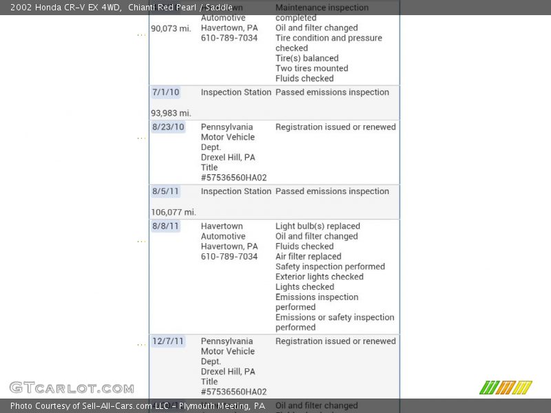 Chianti Red Pearl / Saddle 2002 Honda CR-V EX 4WD
