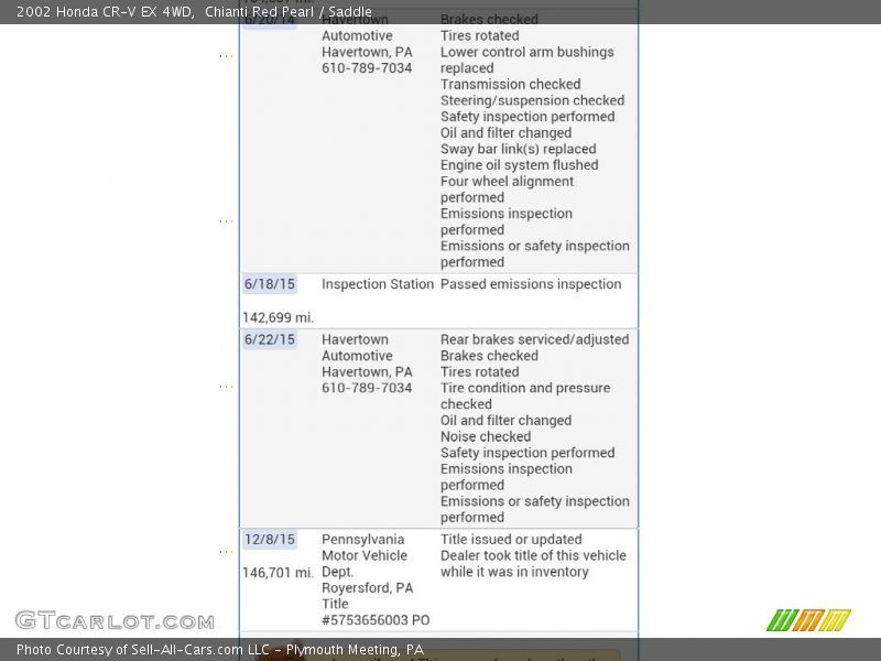 Chianti Red Pearl / Saddle 2002 Honda CR-V EX 4WD