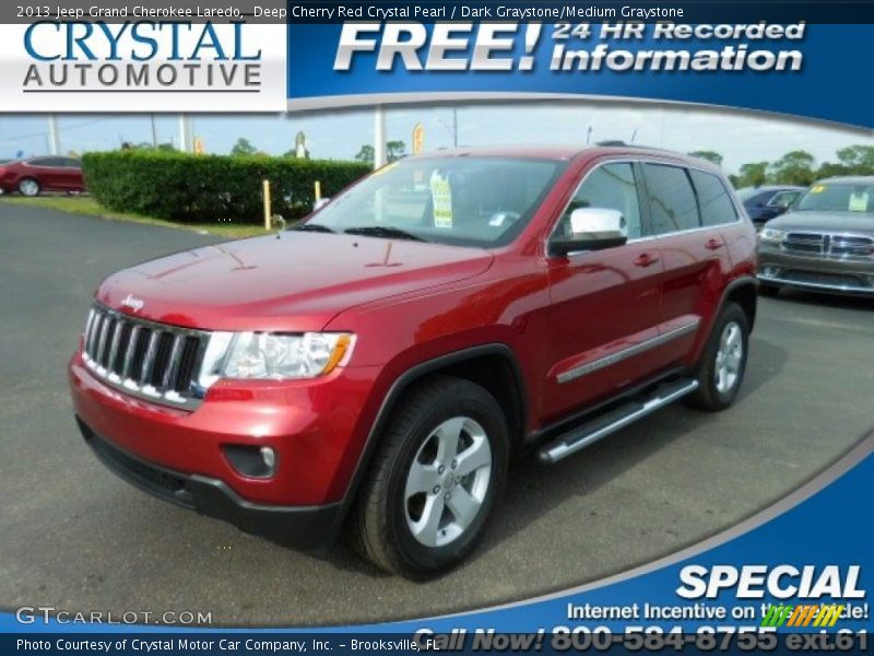 Deep Cherry Red Crystal Pearl / Dark Graystone/Medium Graystone 2013 Jeep Grand Cherokee Laredo