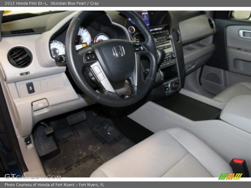 Obsidian Blue Pearl / Gray 2013 Honda Pilot EX-L
