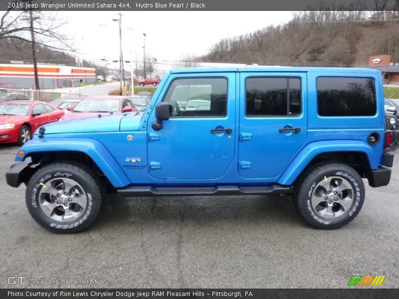Hydro Blue Pearl / Black 2016 Jeep Wrangler Unlimited Sahara 4x4