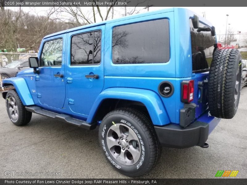 Hydro Blue Pearl / Black 2016 Jeep Wrangler Unlimited Sahara 4x4