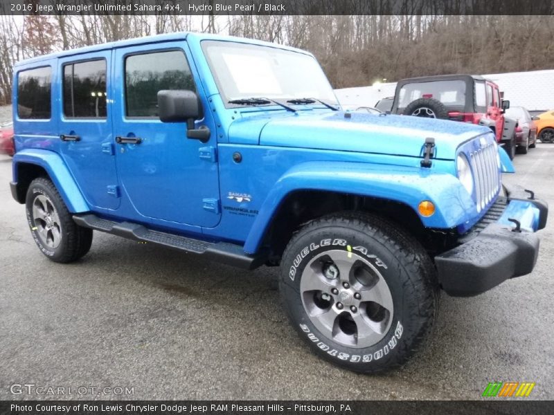Hydro Blue Pearl / Black 2016 Jeep Wrangler Unlimited Sahara 4x4
