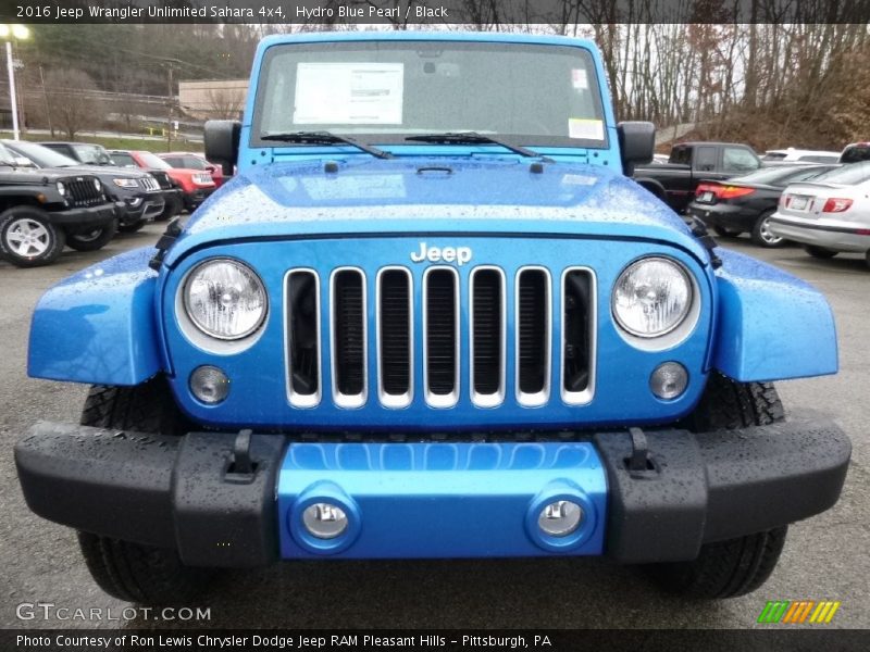 Hydro Blue Pearl / Black 2016 Jeep Wrangler Unlimited Sahara 4x4