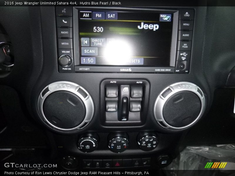 Hydro Blue Pearl / Black 2016 Jeep Wrangler Unlimited Sahara 4x4