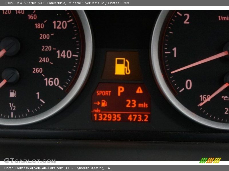 Mineral Silver Metallic / Chateau Red 2005 BMW 6 Series 645i Convertible