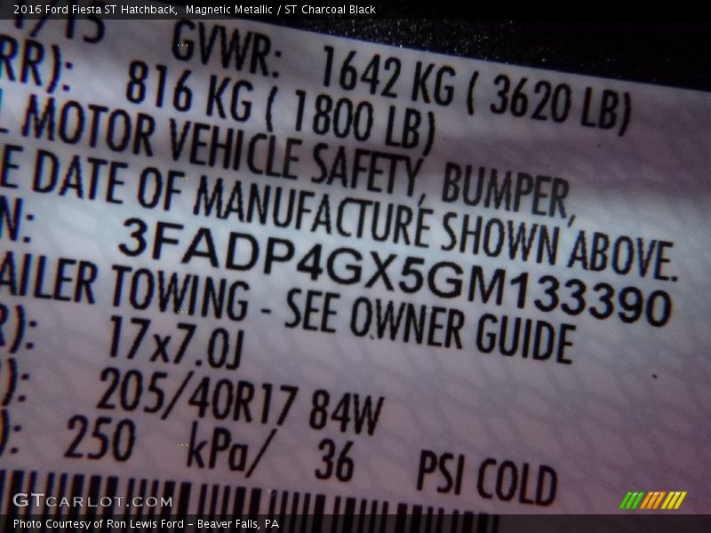Magnetic Metallic / ST Charcoal Black 2016 Ford Fiesta ST Hatchback