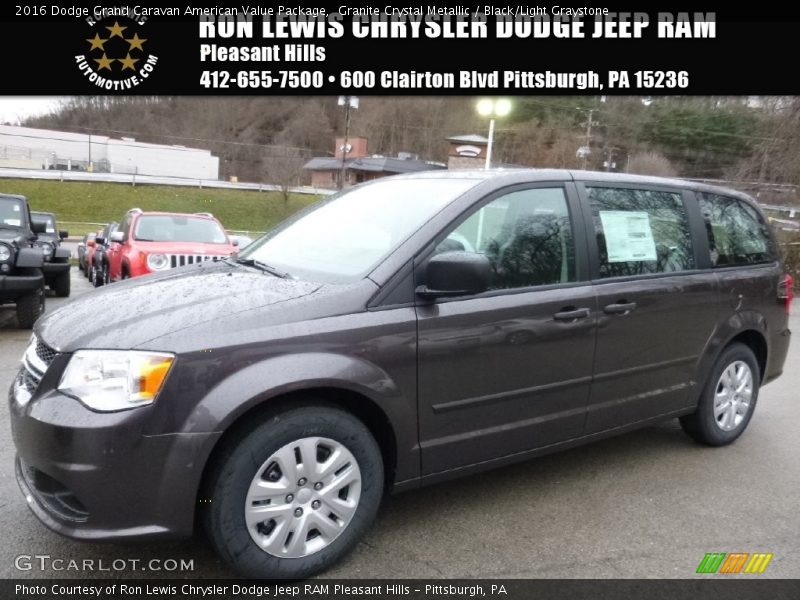 Granite Crystal Metallic / Black/Light Graystone 2016 Dodge Grand Caravan American Value Package