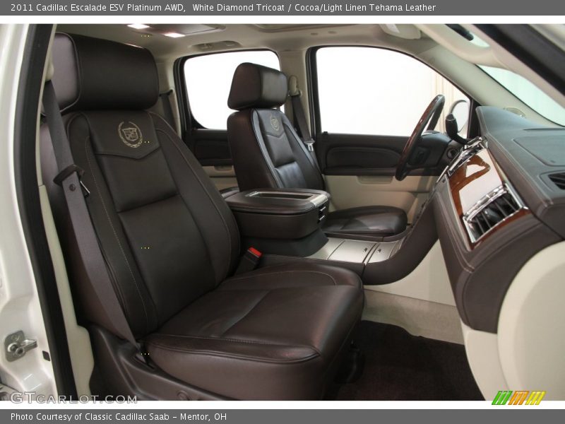 White Diamond Tricoat / Cocoa/Light Linen Tehama Leather 2011 Cadillac Escalade ESV Platinum AWD