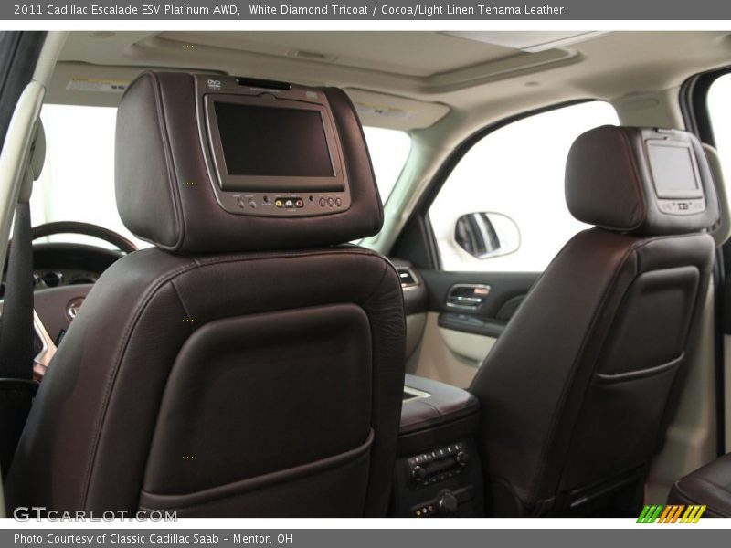 White Diamond Tricoat / Cocoa/Light Linen Tehama Leather 2011 Cadillac Escalade ESV Platinum AWD