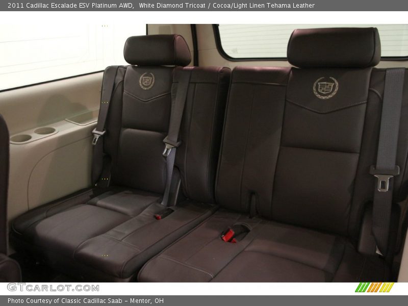 White Diamond Tricoat / Cocoa/Light Linen Tehama Leather 2011 Cadillac Escalade ESV Platinum AWD