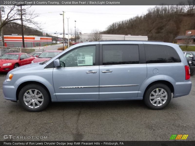 Crystal Blue Pearl / Black/Light Graystone 2016 Chrysler Town & Country Touring