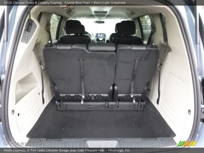 Crystal Blue Pearl / Black/Light Graystone 2016 Chrysler Town & Country Touring