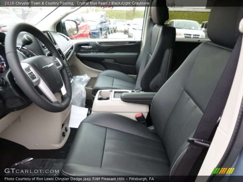 Crystal Blue Pearl / Black/Light Graystone 2016 Chrysler Town & Country Touring