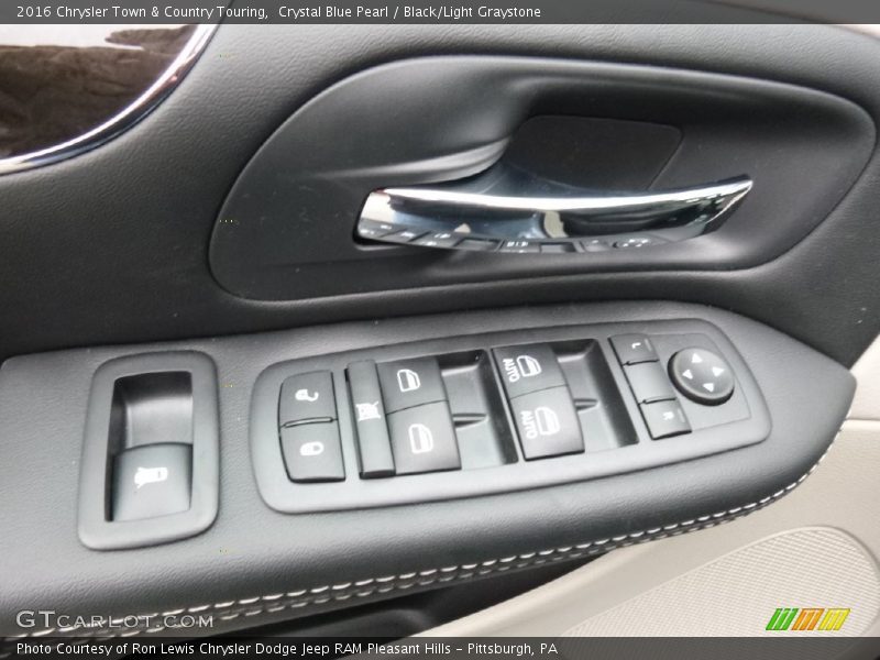Crystal Blue Pearl / Black/Light Graystone 2016 Chrysler Town & Country Touring
