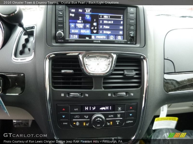 Crystal Blue Pearl / Black/Light Graystone 2016 Chrysler Town & Country Touring